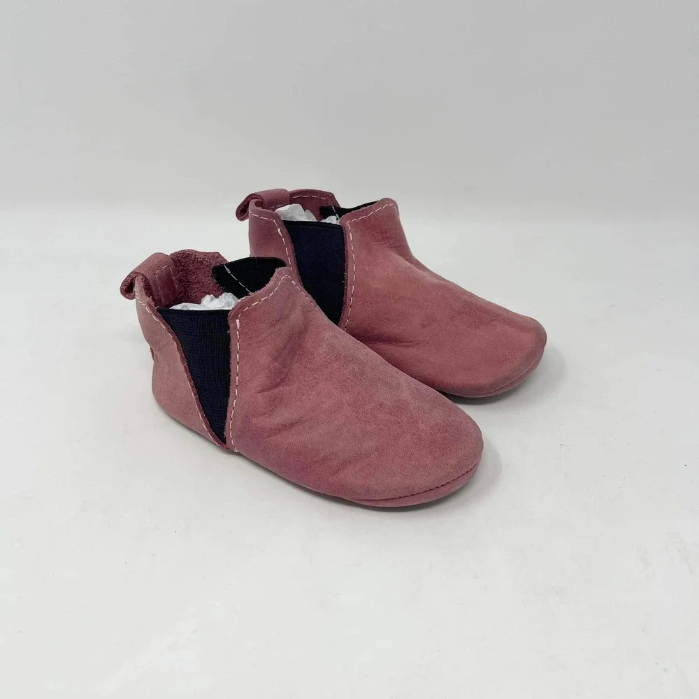Freshly Picked Baby Shoes Chelsea Boot‎ Toddler Girls Size 8 Mauve Pink Leather